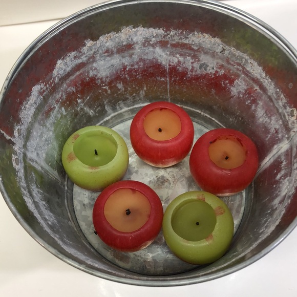 Linens-N-Things Apple Candles in Bucket - Picture 7 of 10